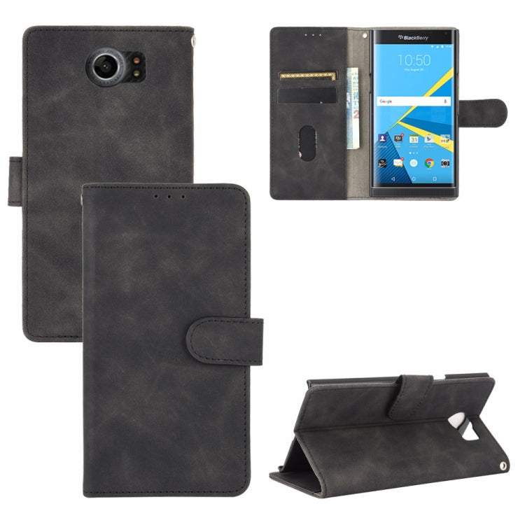 For BlackBerry Priv Solid Color Skin Feel Magnetic Buckle Horizontal Flip Calf Texture PU Leather Case with Holder & Card Slots & Wallet