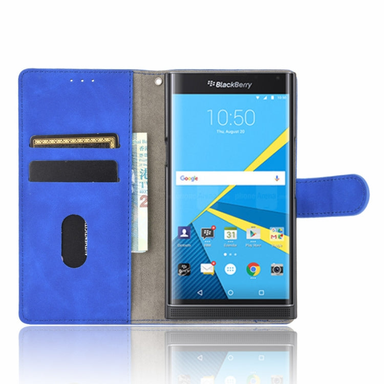 For BlackBerry Priv Solid Color Skin Feel Magnetic Buckle Horizontal Flip Calf Texture PU Leather Case with Holder & Card Slots & Wallet