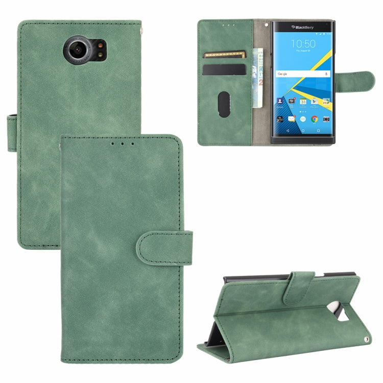 For BlackBerry Priv Solid Color Skin Feel Magnetic Buckle Horizontal Flip Calf Texture PU Leather Case with Holder & Card Slots & Wallet
