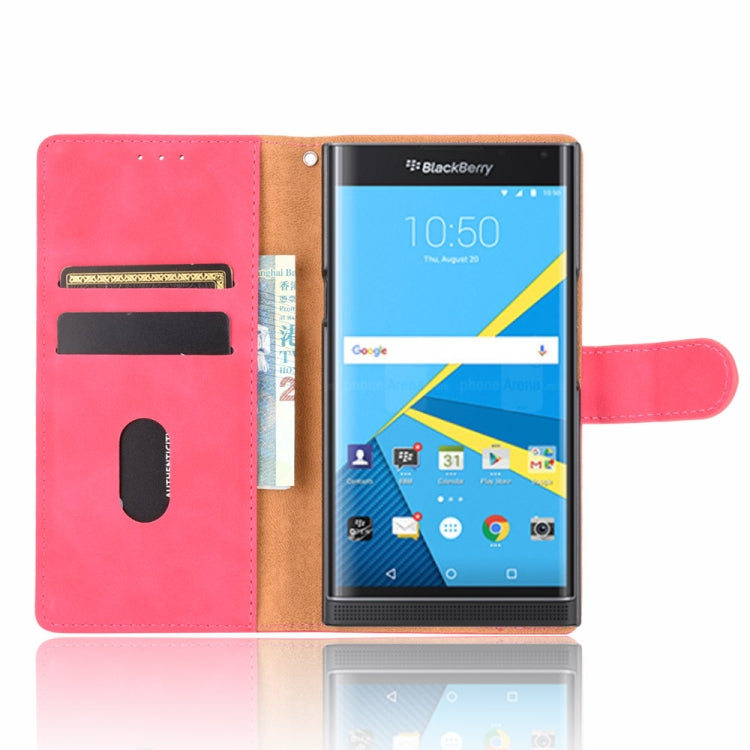 For BlackBerry Priv Solid Color Skin Feel Magnetic Buckle Horizontal Flip Calf Texture PU Leather Case with Holder & Card Slots & Wallet