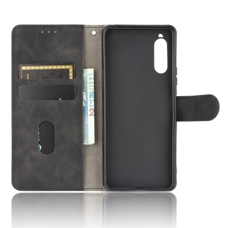 For Sony Xperia 10 II Solid Color Skin Feel Magnetic Buckle Horizontal Flip Calf Texture PU Leather Case with Holder & Card Slots & Wallet