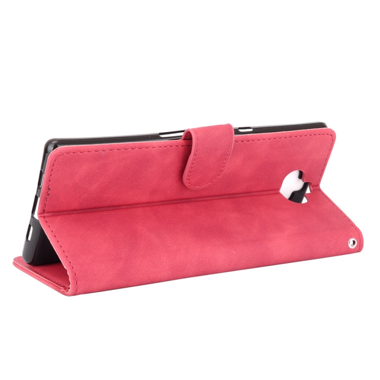 For Sony Xperia 10 Plus Solid Color Skin Feel Magnetic Buckle Horizontal Flip Calf Texture PU Leather Case with Holder & Card Slots & Wallet