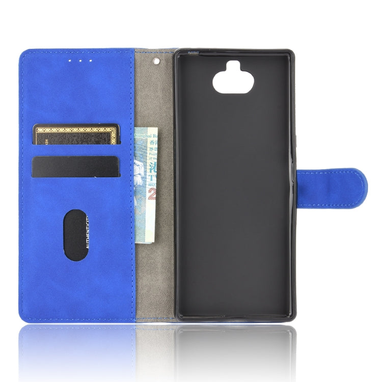 For Sony Xperia 10 Solid Color Skin Feel Magnetic Buckle Horizontal Flip Calf Texture PU Leather Case with Holder & Card Slots & Wallet