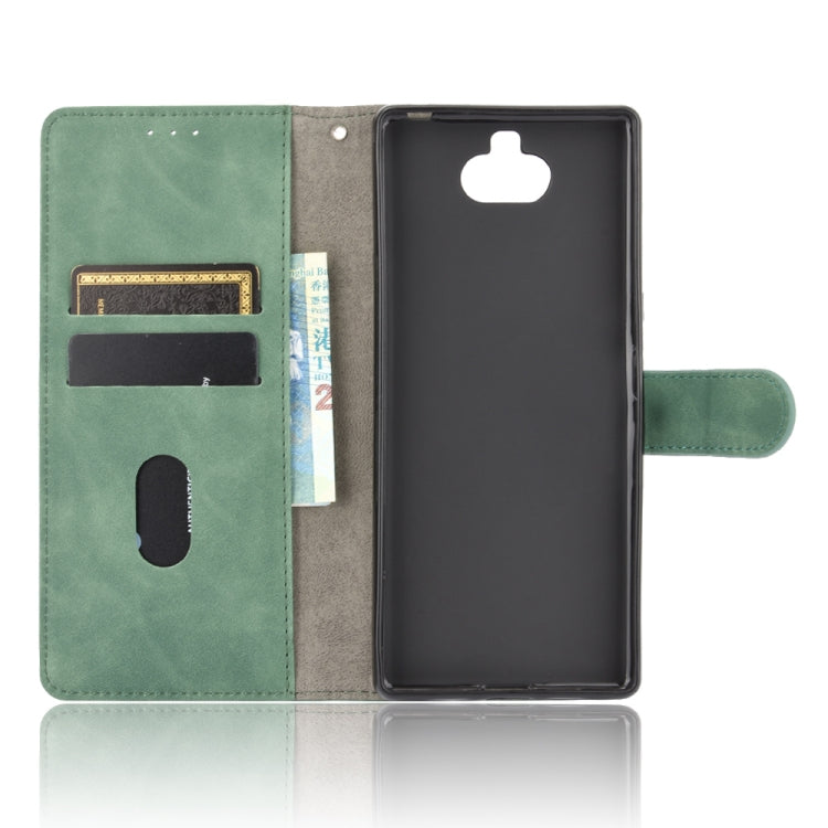 For Sony Xperia 10 Solid Color Skin Feel Magnetic Buckle Horizontal Flip Calf Texture PU Leather Case with Holder & Card Slots & Wallet