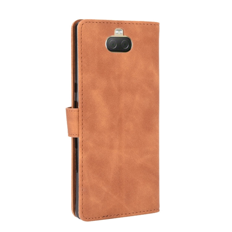 For Sony Xperia 10 Solid Color Skin Feel Magnetic Buckle Horizontal Flip Calf Texture PU Leather Case with Holder & Card Slots & Wallet