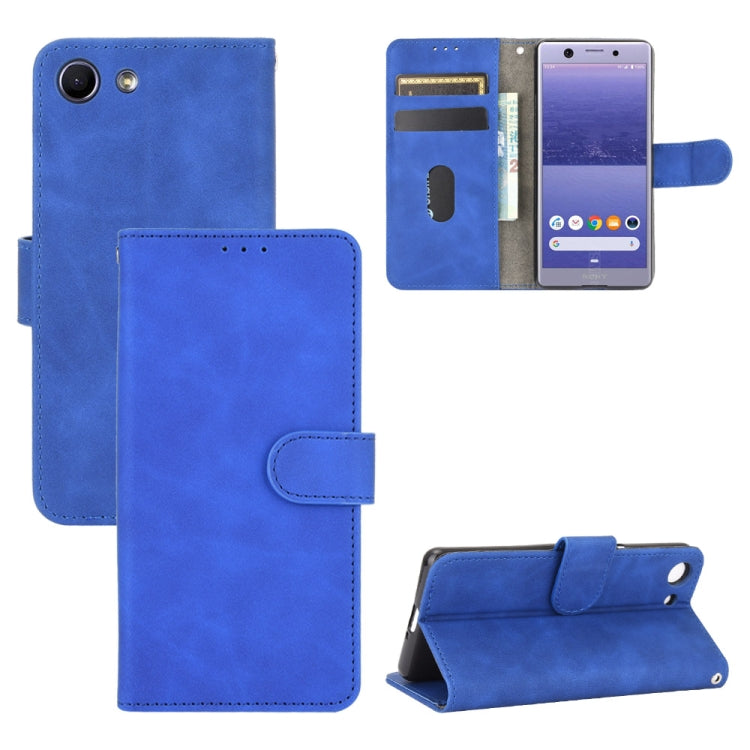 For Sony Xperia Ace Solid Color Skin Feel Magnetic Buckle Horizontal Flip Calf Texture PU Leather Case with Holder & Card Slots & Wallet