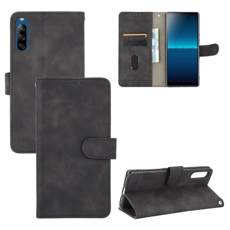 For Sony Xperia L4 Solid Color Skin Feel Magnetic Buckle Horizontal Flip Calf Texture PU Leather Case with Holder & Card Slots & Wallet