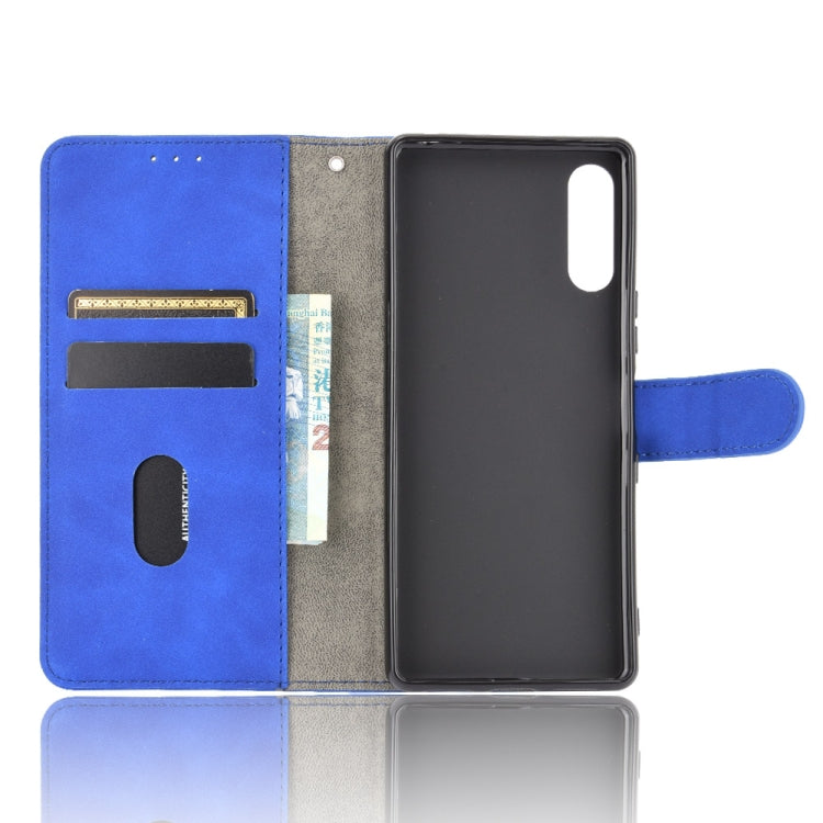 For Sony Xperia L4 Solid Color Skin Feel Magnetic Buckle Horizontal Flip Calf Texture PU Leather Case with Holder & Card Slots & Wallet