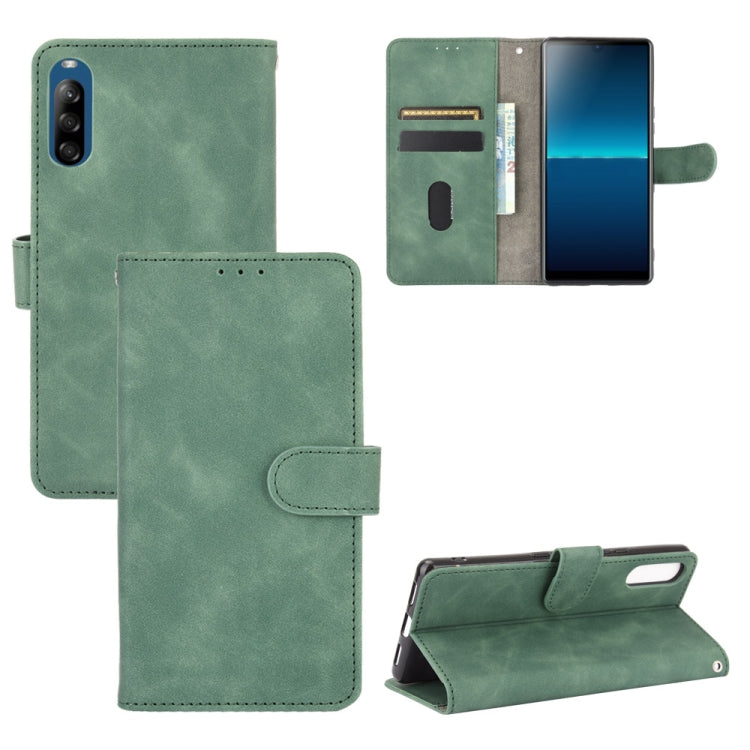 For Sony Xperia L4 Solid Color Skin Feel Magnetic Buckle Horizontal Flip Calf Texture PU Leather Case with Holder & Card Slots & Wallet