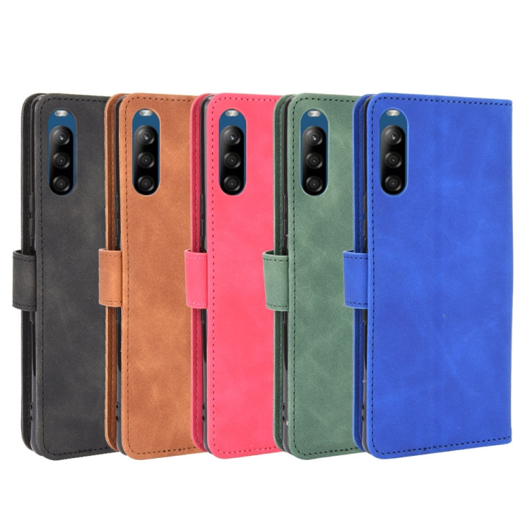 For Sony Xperia L4 Solid Color Skin Feel Magnetic Buckle Horizontal Flip Calf Texture PU Leather Case with Holder & Card Slots & Wallet