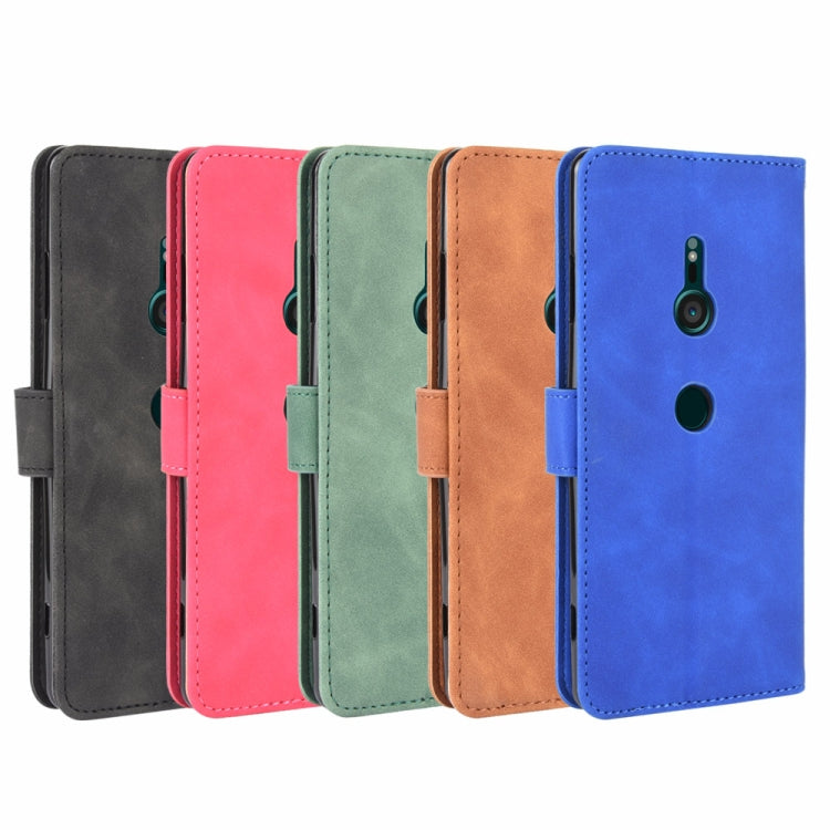 For Sony Xperia XZ3 Solid Color Skin Feel Magnetic Buckle Horizontal Flip Calf Texture PU Leather Case with Holder & Card Slots & Wallet