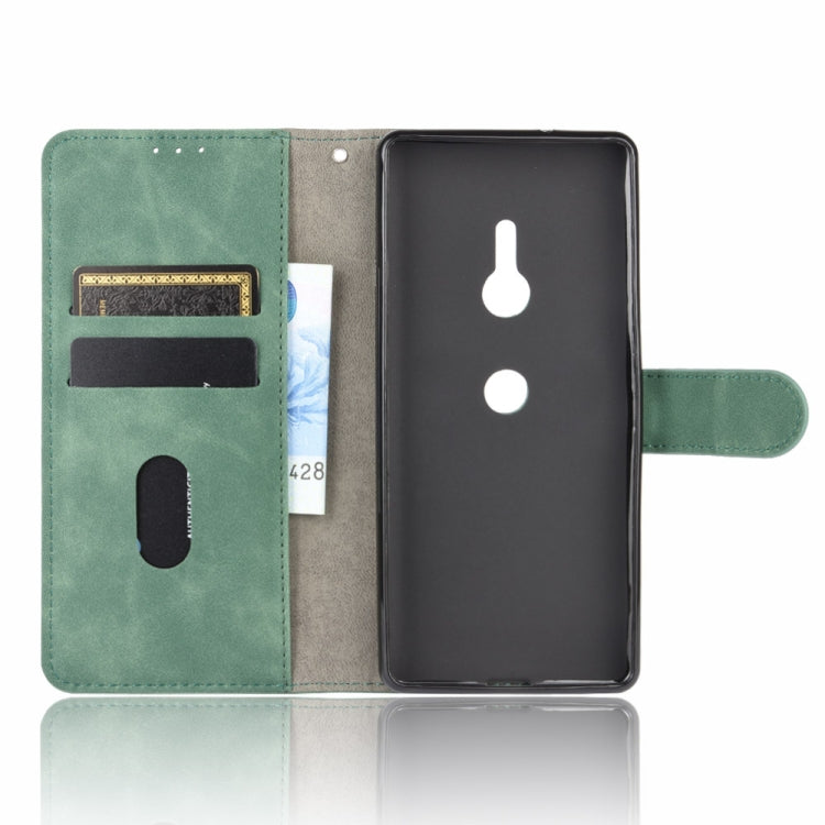 For Sony Xperia XZ3 Solid Color Skin Feel Magnetic Buckle Horizontal Flip Calf Texture PU Leather Case with Holder & Card Slots & Wallet