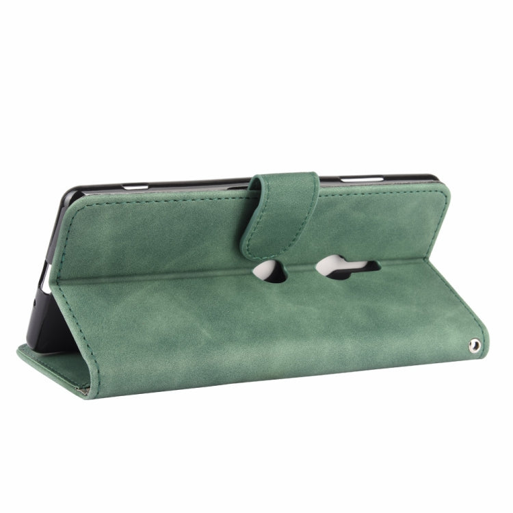 For Sony Xperia XZ3 Solid Color Skin Feel Magnetic Buckle Horizontal Flip Calf Texture PU Leather Case with Holder & Card Slots & Wallet