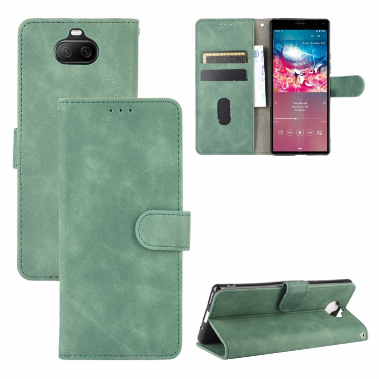 For Sony Xperia 8 Lite Solid Color Skin Feel Magnetic Buckle Horizontal Flip Calf Texture PU Leather Case with Holder & Card Slots & Wallet