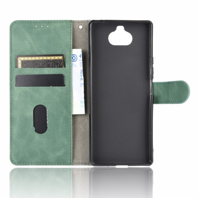 For Sony Xperia 8 Lite Solid Color Skin Feel Magnetic Buckle Horizontal Flip Calf Texture PU Leather Case with Holder & Card Slots & Wallet