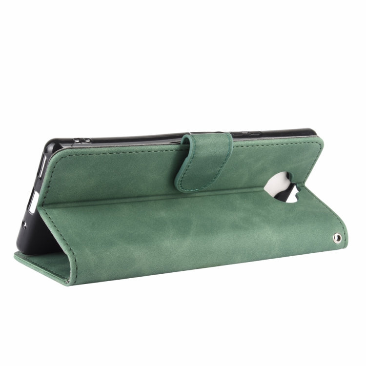 For Sony Xperia 8 Lite Solid Color Skin Feel Magnetic Buckle Horizontal Flip Calf Texture PU Leather Case with Holder & Card Slots & Wallet