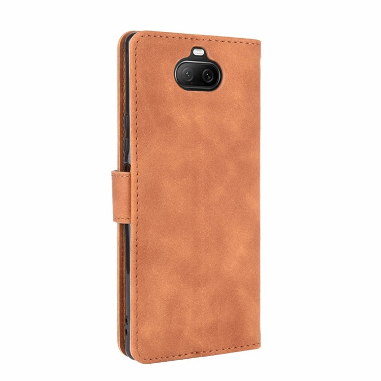 For Sony Xperia 8 Lite Solid Color Skin Feel Magnetic Buckle Horizontal Flip Calf Texture PU Leather Case with Holder & Card Slots & Wallet