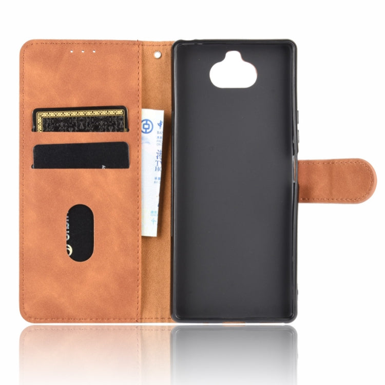 For Sony Xperia 8 Lite Solid Color Skin Feel Magnetic Buckle Horizontal Flip Calf Texture PU Leather Case with Holder & Card Slots & Wallet