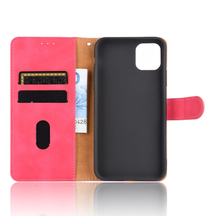 For iPhone 11 Solid Color Skin Feel Magnetic Buckle Horizontal Flip Calf Texture PU Leather Case with Holder & Card Slots & Wallet