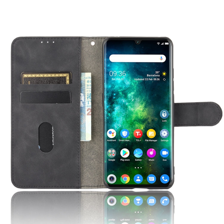 For TCL 10 Pro Solid Color Skin Feel Magnetic Buckle Horizontal Flip Calf Texture PU Leather Case with Holder & Card Slots & Wallet