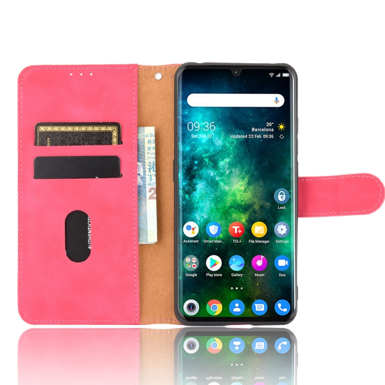 For TCL 10 Pro Solid Color Skin Feel Magnetic Buckle Horizontal Flip Calf Texture PU Leather Case with Holder & Card Slots & Wallet