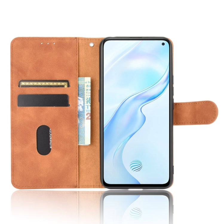 For Vivo X30 Pro Solid Color Skin Feel Magnetic Buckle Horizontal Flip Calf Texture PU Leather Case with Holder & Card Slots & Wallet