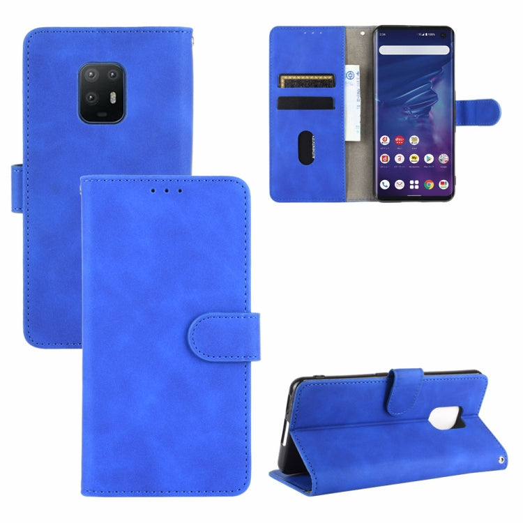 For Fujitsu Arrows 5G (F-51A) Solid Color Skin Feel Magnetic Buckle Horizontal Flip Calf Texture PU Leather Case with Holder & Card Slots & Wallet