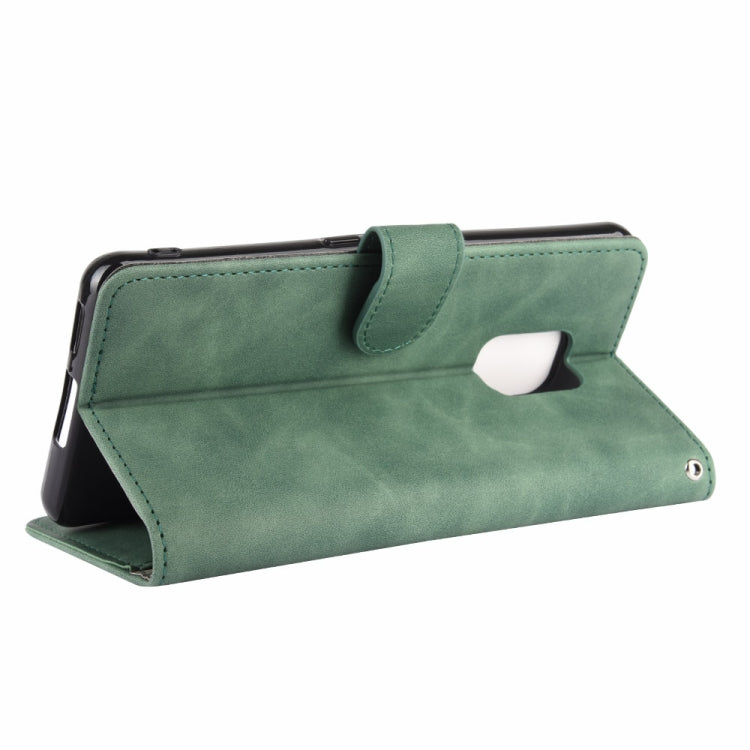 For Fujitsu Arrows 5G (F-51A) Solid Color Skin Feel Magnetic Buckle Horizontal Flip Calf Texture PU Leather Case with Holder & Card Slots & Wallet