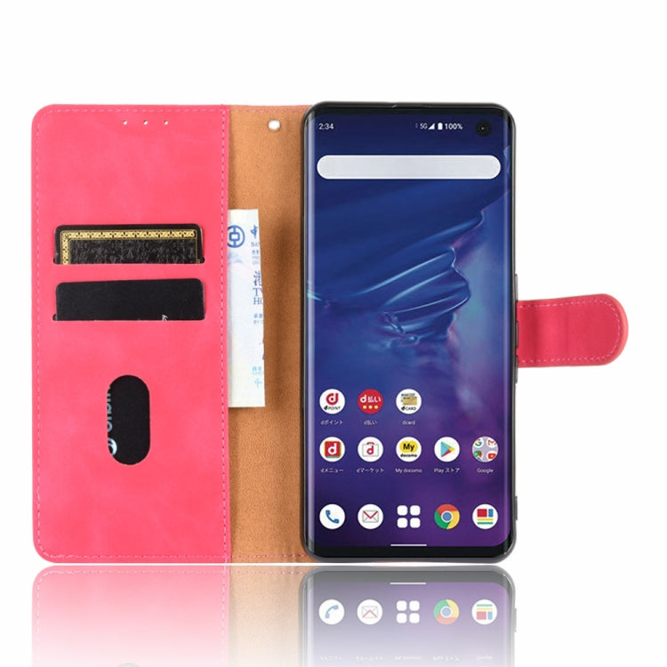 For Fujitsu Arrows 5G (F-51A) Solid Color Skin Feel Magnetic Buckle Horizontal Flip Calf Texture PU Leather Case with Holder & Card Slots & Wallet