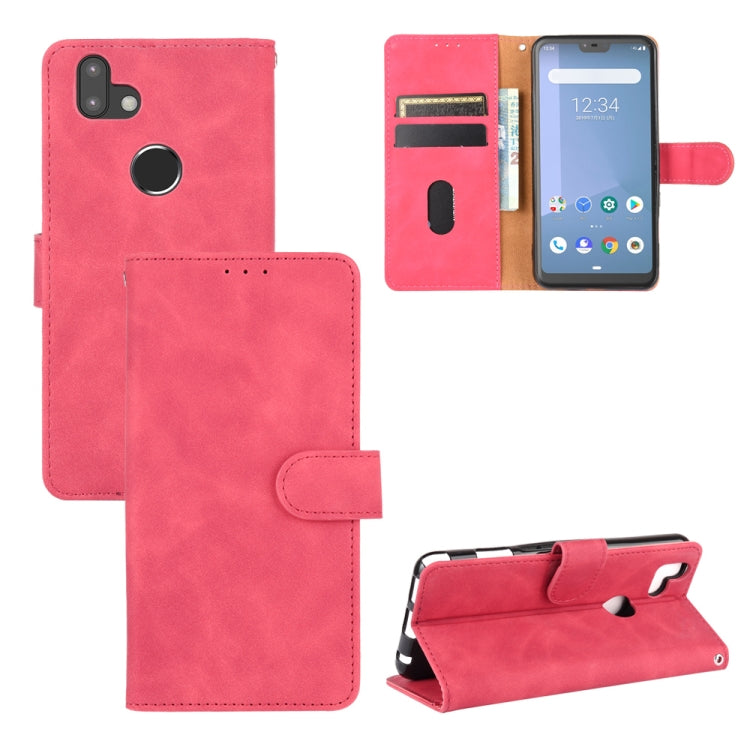 For Fujitsu Arrows RX (Arrows M05) Solid Color Skin Feel Magnetic Buckle Horizontal Flip Calf Texture PU Leather Case with Holder & Card Slots & Wallet