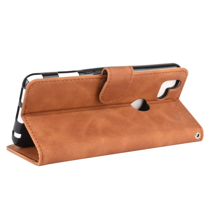 For Fujitsu Arrows RX (Arrows M05) Solid Color Skin Feel Magnetic Buckle Horizontal Flip Calf Texture PU Leather Case with Holder & Card Slots & Wallet