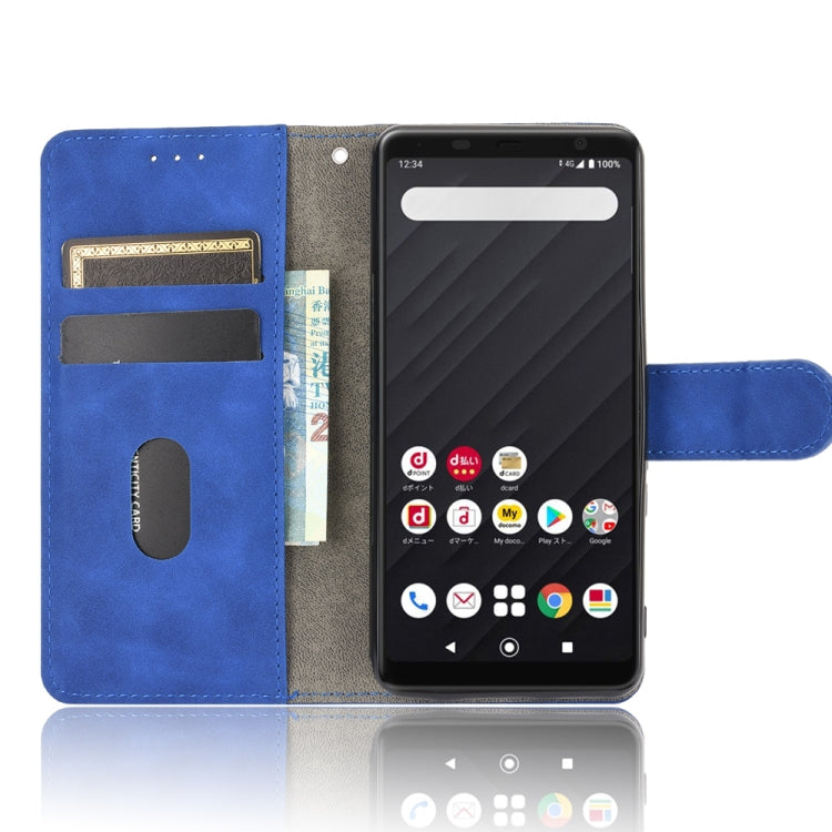 For Fujitsu Arrows Be4 (F-41A) Solid Color Skin Feel Magnetic Buckle Horizontal Flip Calf Texture PU Leather Case with Holder & Card Slots & Wallet