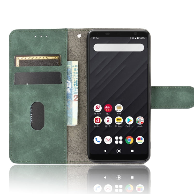 For Fujitsu Arrows Be4 (F-41A) Solid Color Skin Feel Magnetic Buckle Horizontal Flip Calf Texture PU Leather Case with Holder & Card Slots & Wallet