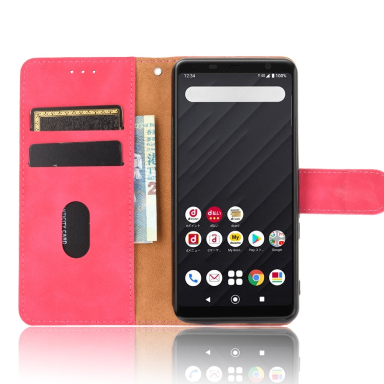 For Fujitsu Arrows Be4 (F-41A) Solid Color Skin Feel Magnetic Buckle Horizontal Flip Calf Texture PU Leather Case with Holder & Card Slots & Wallet