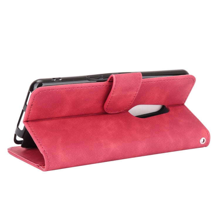 For Fujitsu Arrows Be4 (F-41A) Solid Color Skin Feel Magnetic Buckle Horizontal Flip Calf Texture PU Leather Case with Holder & Card Slots & Wallet