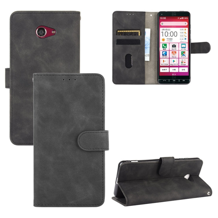 For Kyocera Basio 4 KYV47 Solid Color Skin Feel Magnetic Buckle Horizontal Flip Calf Texture PU Leather Case with Holder & Card Slots & Wallet