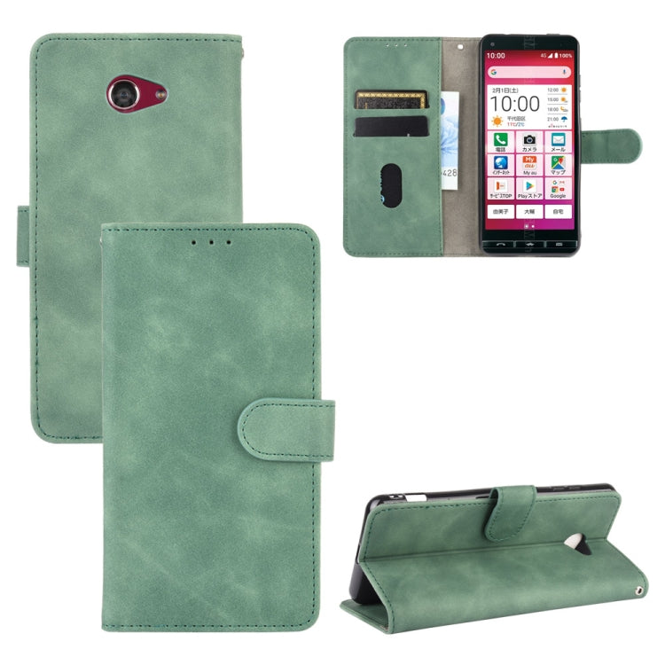 For Kyocera Basio 4 KYV47 Solid Color Skin Feel Magnetic Buckle Horizontal Flip Calf Texture PU Leather Case with Holder & Card Slots & Wallet