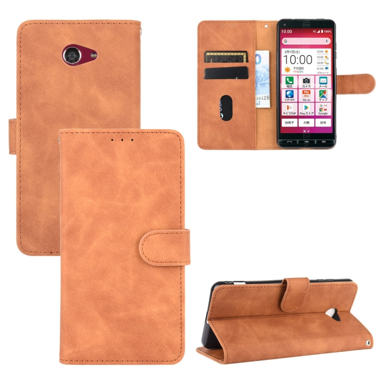 For Kyocera Basio 4 KYV47 Solid Color Skin Feel Magnetic Buckle Horizontal Flip Calf Texture PU Leather Case with Holder & Card Slots & Wallet
