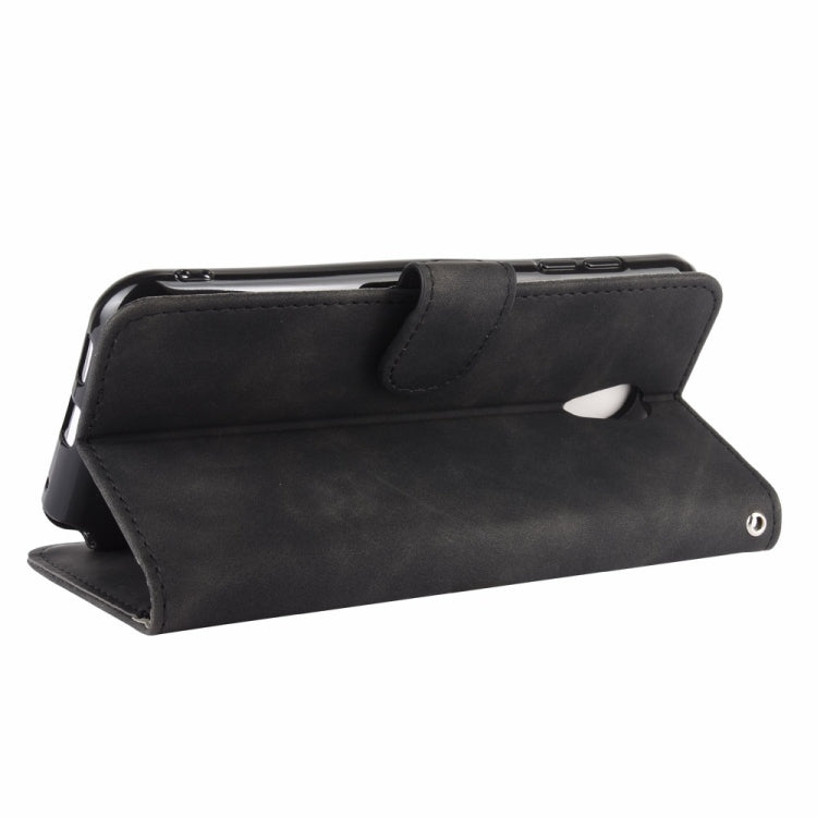 For Kyocera DIGNO BX Solid Color Skin Feel Magnetic Buckle Horizontal Flip Calf Texture PU Leather Case with Holder & Card Slots & Wallet