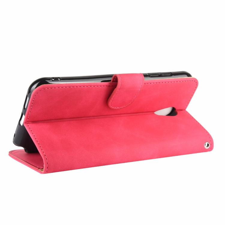 For Kyocera DIGNO BX Solid Color Skin Feel Magnetic Buckle Horizontal Flip Calf Texture PU Leather Case with Holder & Card Slots & Wallet