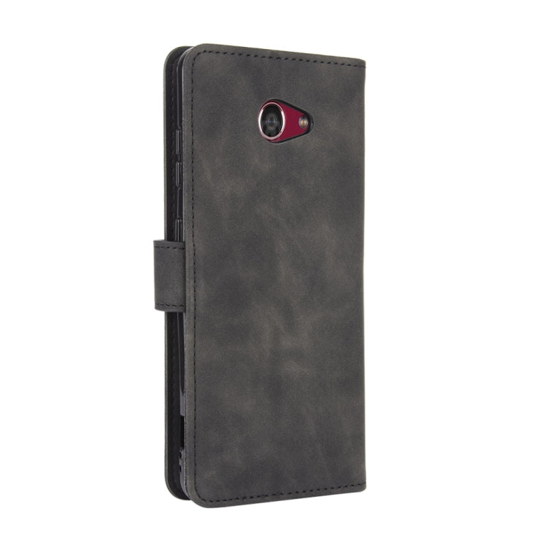 For Kyocera Kantan Sumaho 2 (A001KC) Solid Color Skin Feel Magnetic Buckle Horizontal Flip Calf Texture PU Leather Case with Holder & Card Slots & Wallet
