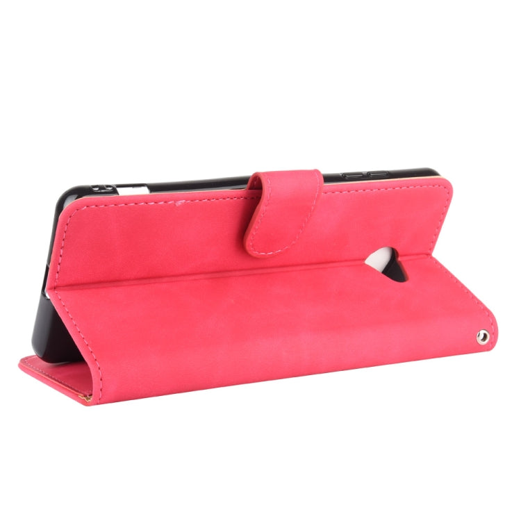 For Kyocera Kantan Sumaho 2 (A001KC) Solid Color Skin Feel Magnetic Buckle Horizontal Flip Calf Texture PU Leather Case with Holder & Card Slots & Wallet