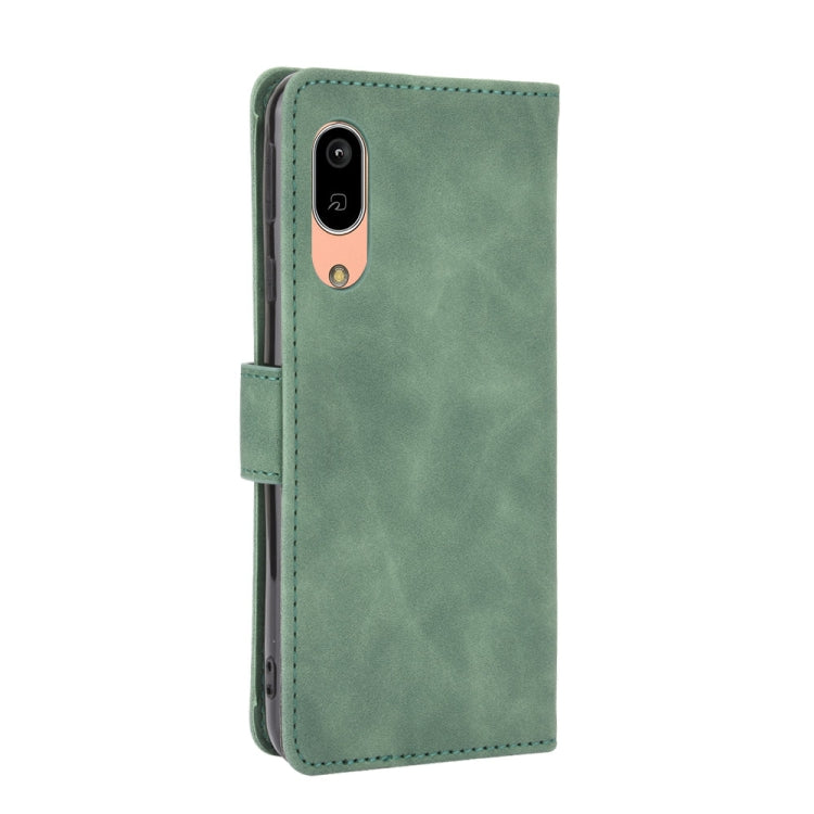 For Sharp Aquos Sense3 Lite SH-RM12 Solid Color Skin Feel Magnetic Buckle Horizontal Flip Calf Texture PU Leather Case with Holder & Card Slots & Wallet