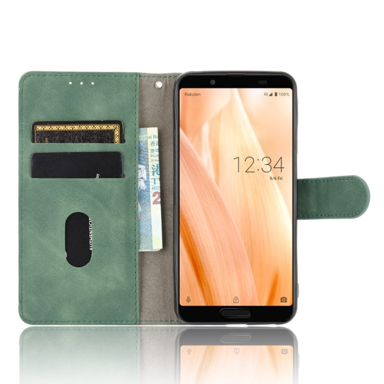 For Sharp Aquos Sense3 Lite SH-RM12 Solid Color Skin Feel Magnetic Buckle Horizontal Flip Calf Texture PU Leather Case with Holder & Card Slots & Wallet