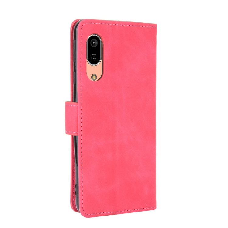 For Sharp Aquos Sense3 Lite SH-RM12 Solid Color Skin Feel Magnetic Buckle Horizontal Flip Calf Texture PU Leather Case with Holder & Card Slots & Wallet