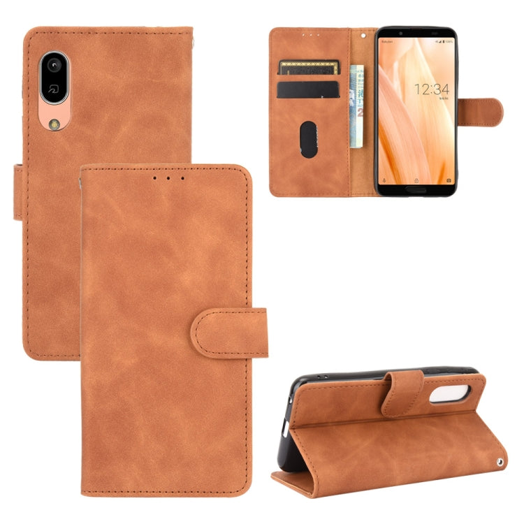 For Sharp Aquos Sense3 Lite SH-RM12 Solid Color Skin Feel Magnetic Buckle Horizontal Flip Calf Texture PU Leather Case with Holder & Card Slots & Wallet