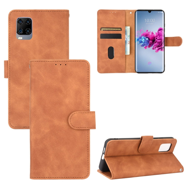 For ZTE Axon 11 5G Solid Color Skin Feel Magnetic Buckle Horizontal Flip Calf Texture PU Leather Case with Holder & Card Slots & Wallet
