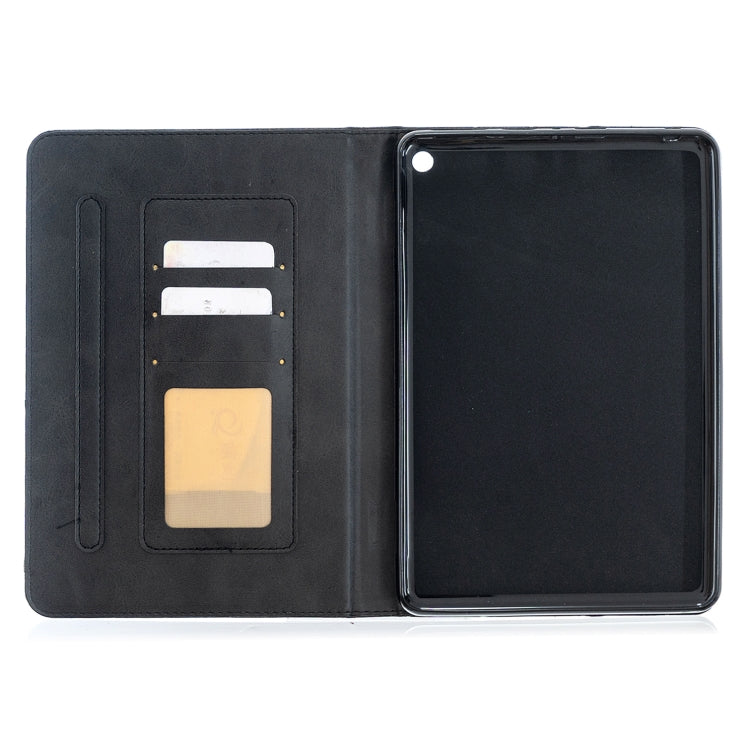 For Amazon Kindle Fire HD8 (2020) Rhombus Texture Horizontal Flip Magnetic Leather Case with Holder & Card Slots