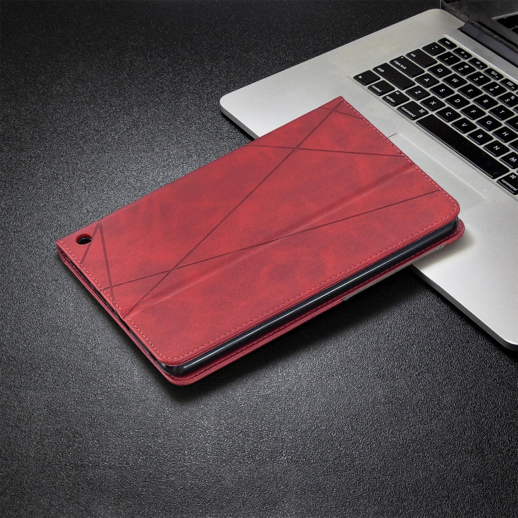 For Amazon Kindle Fire HD8 (2020) Rhombus Texture Horizontal Flip Magnetic Leather Case with Holder & Card Slots