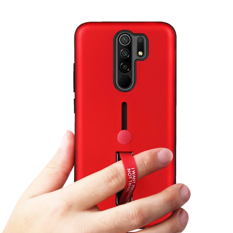 For Xiaomi Redmi 9 Oil Feel Shockproof TPU + PC Protective Case with Holder